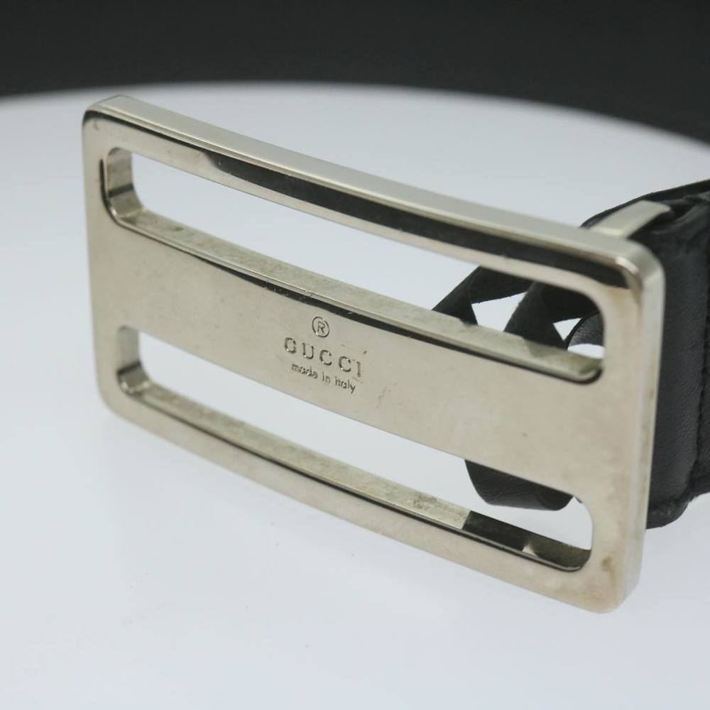 GUCCI Belt Leather 33.5""-35.4"" Black Auth ti1522 - Picture 7 of 10